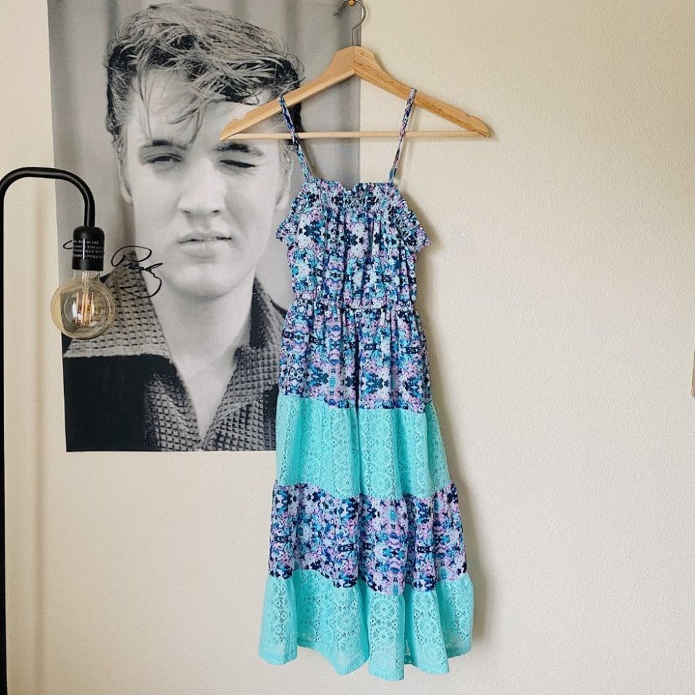 Boutique Bohemian Sun Dress Blue Size Small - Picture 5 of 9